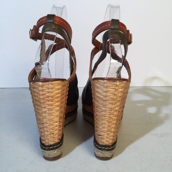 PALOMA BARCELO Platform Leather Wedge Sandals 38 - Picture 6 of 8